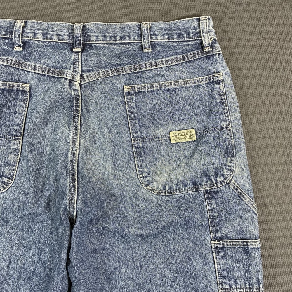 Wrangler Authentic Issue Mens Carpenter Jeans Blue Denim Workwear Utility 36x31